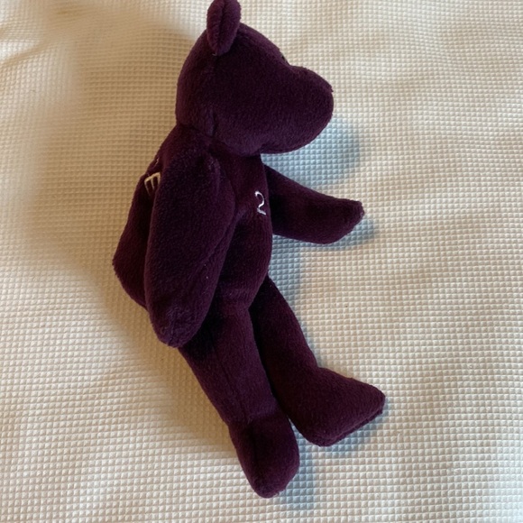 Salvinos Bamm Beanos Beanie Baby Plush Purple David Justice Indians Braves - Picture 5 of 8